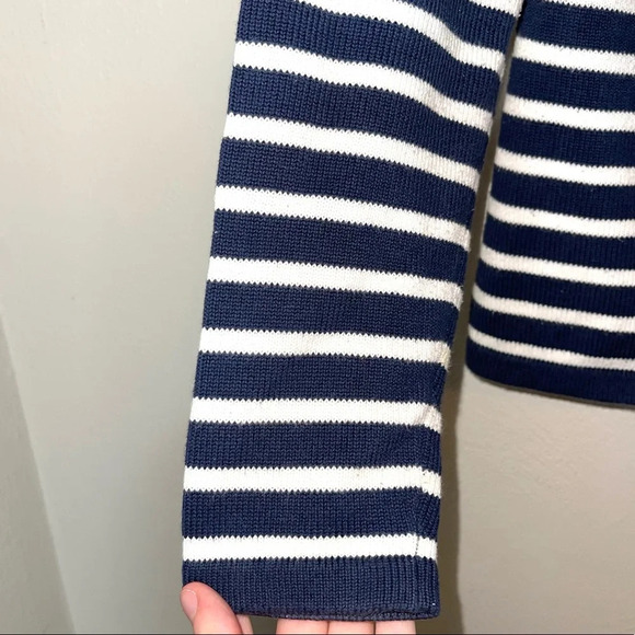 GAP Stretch Navy Blue & White Striped Knit Pullover Sweater Small Women’s - Picture 4 of 11